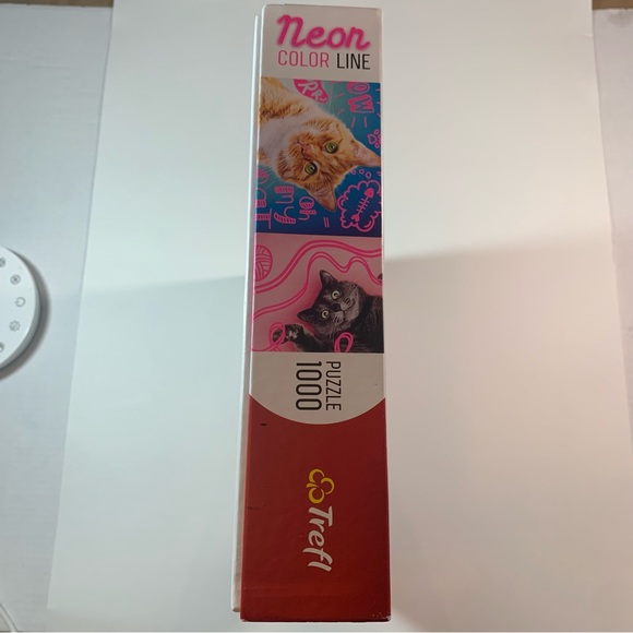 1000 piece Trefl super cats Neon color line puzzle - Picture 4 of 12